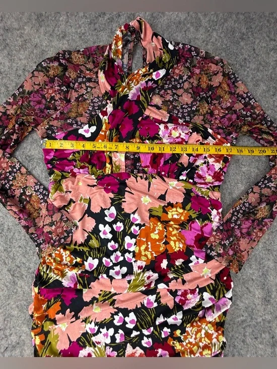 Anthropologie | Long-Sleeve Halter Mesh Midi Dress | Size XL | NWT - Picture 14 of 15